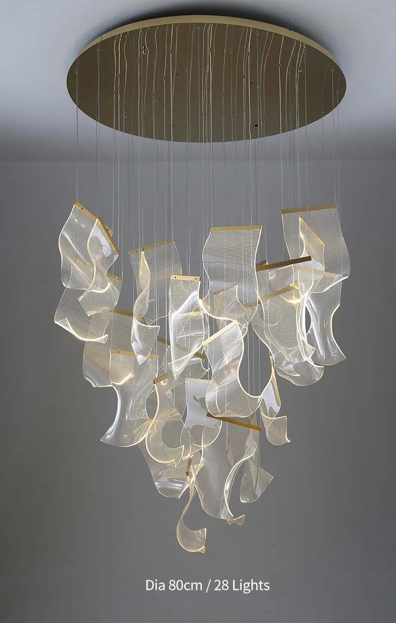 Modern Simple Led Luxurious Duplex Building Large Chandelier Living Room Creative Villa Pendant Lamp Stair Dining Hall Lighting