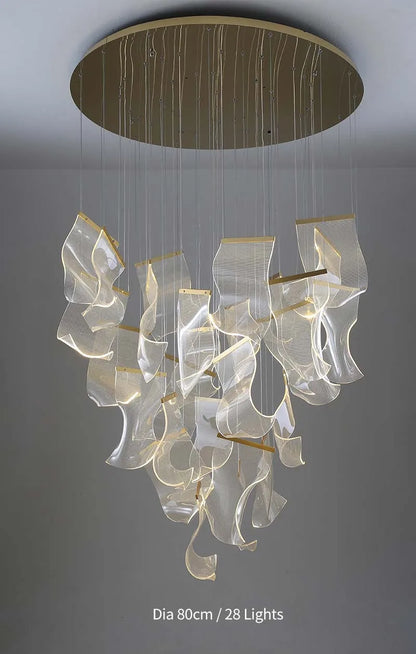 Modern Simple Led Luxurious Duplex Building Large Chandelier Living Room Creative Villa Pendant Lamp Stair Dining Hall Lighting