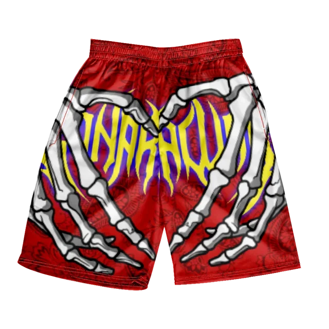 2025 Summer Classic Skull Beach Short Pants New Fashion Skeleton Hand Print Men Women Gym Shorts Quick Drying Trunks Ice Shorts