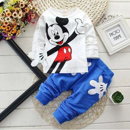 Baby Girls Boys Mickey Minnie Clothing Sets Spring Autumn Kids Outfits Hoodie +T-shirt + Pants Tracksuit Children Sport Suit