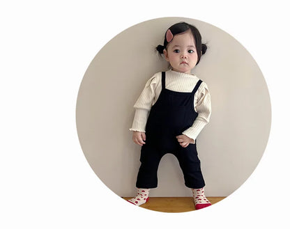 2025 Spring New Baby Girl Sleeveless Romper Cotton Infant Toddler Solid Casual Overalls Girls Trousers Children Strap Jumpsuit