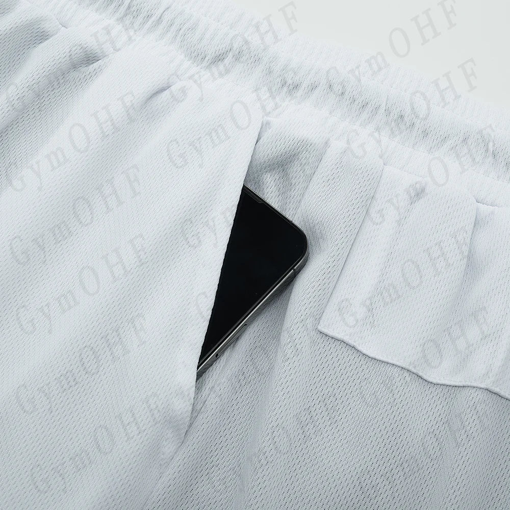 Goku Anime Running Shorts Men Fitness Gym Training 2 in 1 Sports Shorts Quick Dry Workout Jogging Double Deck Shorts