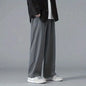 2026 Spring New Solid Color Straight Pants Man Elastic Waist Loose Casual Harajuku Trousers Japanese Style Thin Style Clothes
