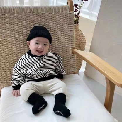 Spring Autumn Baby Boys Girls Ribbed Leggings Cotton Infant Casual Pants Toddler Kids Solid Color Stretch Slim Leggings Trousers