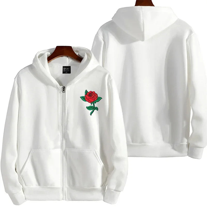 Y2K Zipper Hoodie Hip Hop Letter Print Oversized Hooded Sweatshirt Men Women 2025 New Harajuku Punk Jacket Coat Tops Streetwear