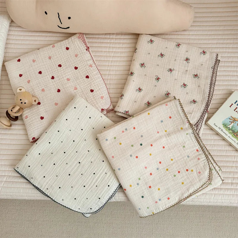 Newborn Baby Blanket For Boys Girls Baby Swaddle Wrap Floral Infant Receiving Blanket Bedding Crib Quilt Baby Stuff 100cm