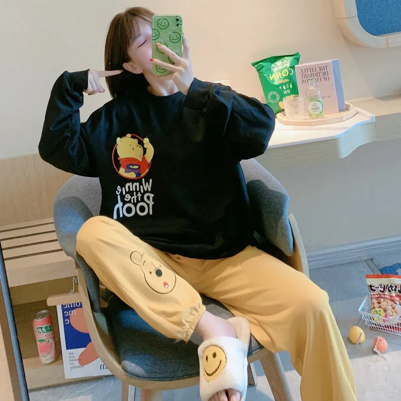 Women's Spring And Autumn Pajamas Two-Piece Set Of Students Long-Sleeved Pajamas New Fashion Casual Ladies Home wear Set