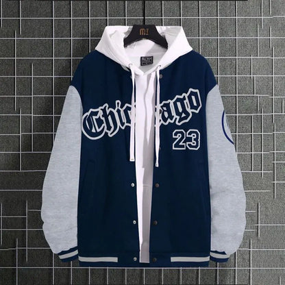 Men's Spring and Autumn Seasons Fashion Brand American Baseball Coat Loose Casual   Jackets for Men