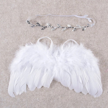 Newborn Photography Props Outfits Baby Headdress and Baby Wings Set