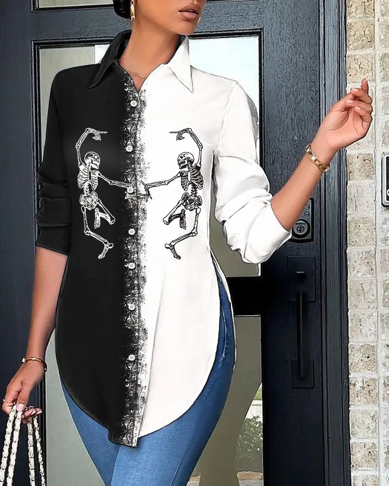 Women White Blouse 2026 Fashion Shirts Elegant Asymmetrical Tops Casual Long Sleeve Tunic Solid Color