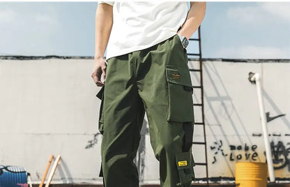 New Hip Hop Joggers Cargo Pants Men Harem Pants Multi-Pocket Ribbons Man Sweatpants Streetwear Casual Men's Pants