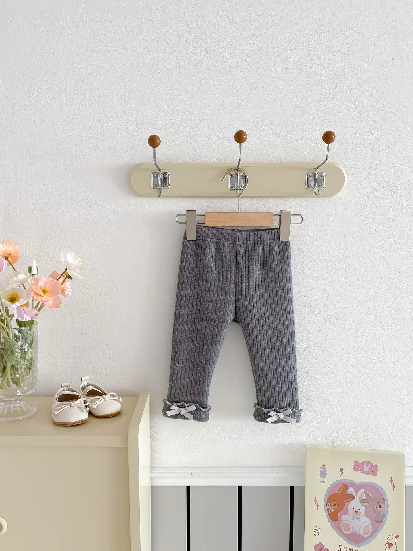 2025 Winter New Baby Plus Velvet Thick Leggings Cotton Girls Cute Bow Warm Trousers Infant Fleece Casual Pants Toddler Clothes