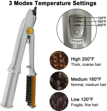 Professional Hairs Curler Straighter Rotating Hair Brush Curler Styler Hair Styling Tools Curling Iron Straighten Brush 2 In 1