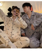 Pajama Women Pajama Man Set Cotton Plus Size Spring Autumn Long-sleeved Korean Cardigan Casual V-neck Nightwear Couple Pyjama