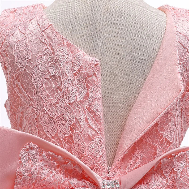 Baby Girl Baptism Dresses Toddler White Lace Flower Tulle Christening 1 Years Birthday Princess Party Dress Newborn Wedding Gown