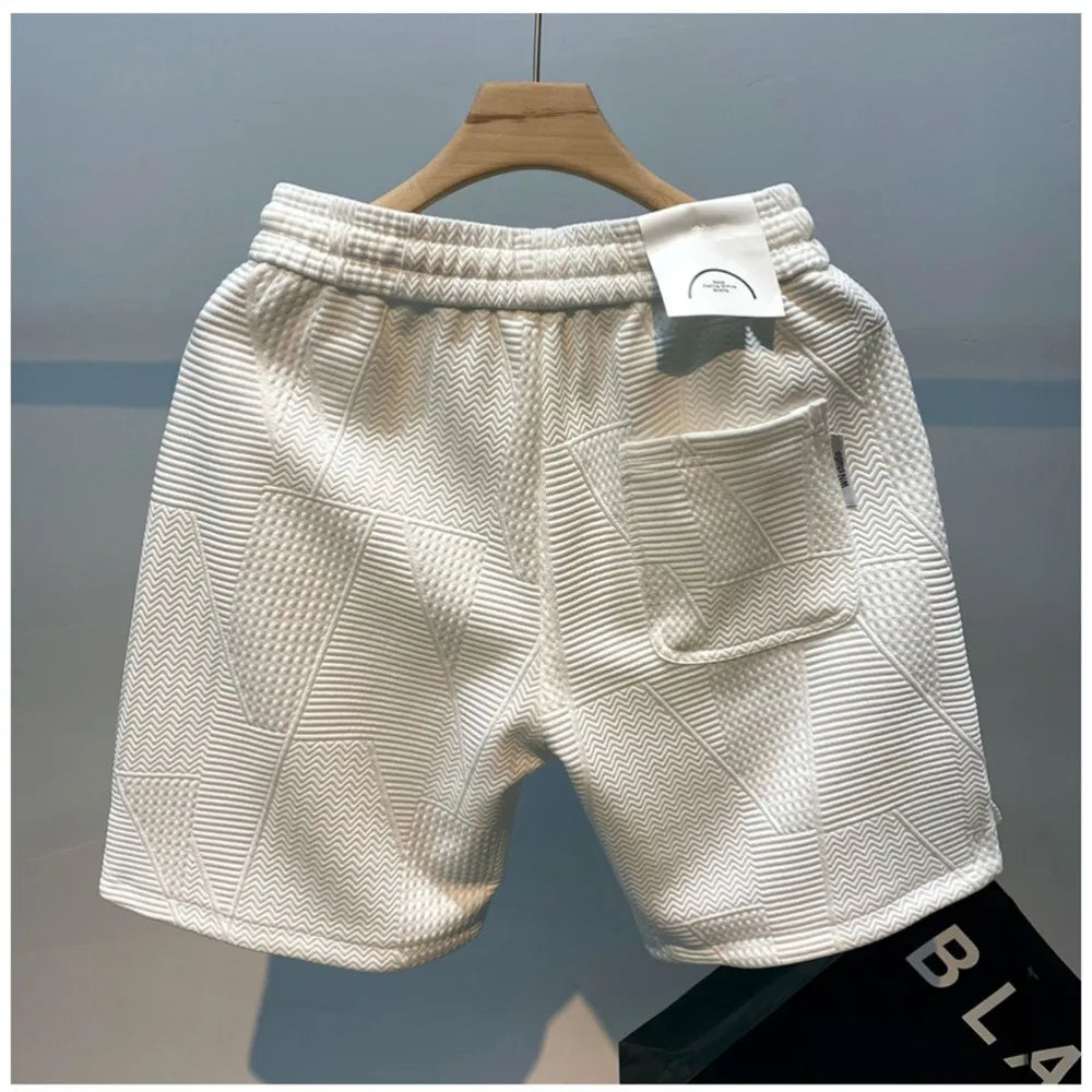 2026 Men Fashion Cotton Blended Solid Color Loosen Up The Waist Summer Multi-Pocket Shorts Wide Beach Casual Shorts Hot Selling