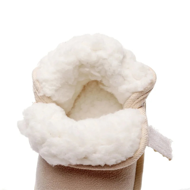 Suefunskry Baby Girls Boys Ankle Boots Non-slip Newborn Winter Snow Shoes Warm Flats Casual Walking Shoes for Toddler Infant