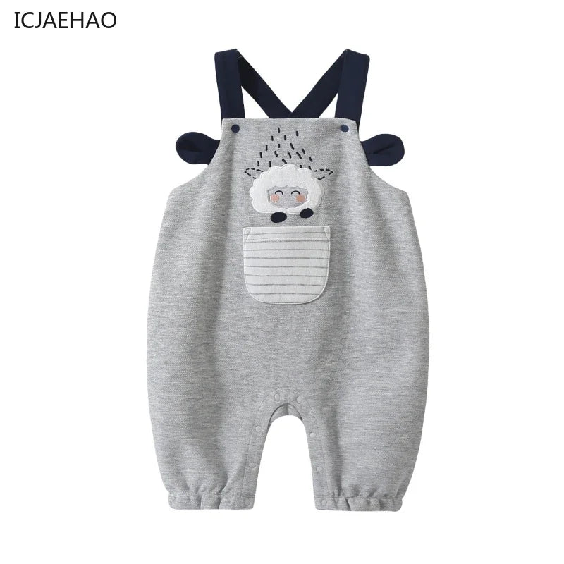 2025 Newborn Baby Boys Pants Bodysuits Girls Cute Suspender Rompers Kids Clothing Toddler Bodysuit Jumpsuit Bottoms 0-24 Months