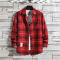 Spring New Korean Style Plaid Shirts Men's Handsome Long-sleeved Loose Casual All-matching Shirt Coats 2026 Trend Men's Clothing