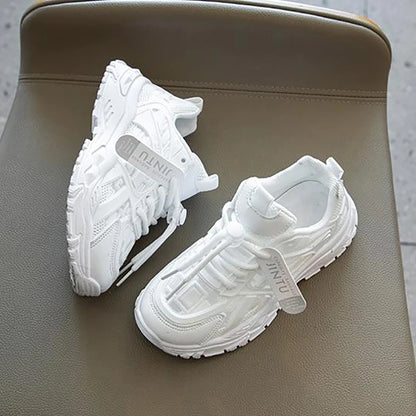 Kids Sneakers for Girls and Boys Summer New Casual Sports Shoes Comfortable Breathable Running Shoes White Flats Size 26~37#
