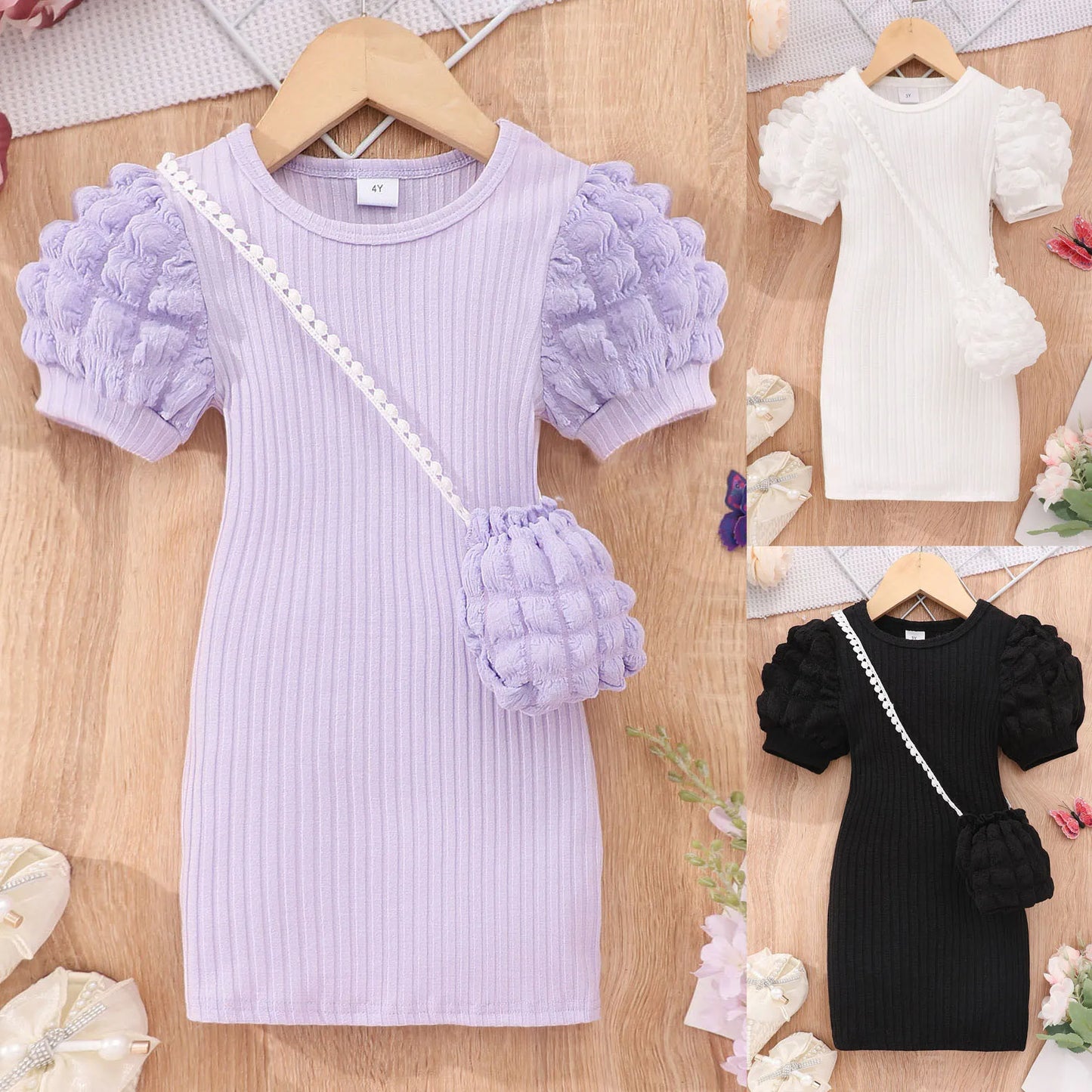 2026 Midi Dress Kids Girl Clothes Summer Short Sleeve Baby Girl Bodycon Dress Party Children Wrap Tight Dress 3 4 5 6 7 8 Years