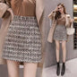 Tweed Skirts for Women Solid High Waist Slimming Skirts Autumn Spring 2026 Buttons Double Breasted Tweed Wool Mini Skirt