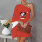 Mini Dress Luxury Party Dress Evening Dresses Diagonal Collar One-Shoulder Mickey Elegant Dresses for Women Disney Minnie Mouse