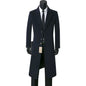 Men's Medium Length Woolen Coat, Business Casual  Warm Windbreaker, Suit Collar, Autumn, Winter