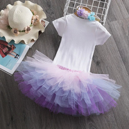 NewBorn Girls 1St Birthday Party Dress Princess 1 Year Old Ceremony Mesh Tutu Vestidos Infant Unicorn Christening Gowns