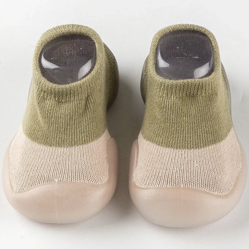 1pair Baby First Walker Toddler Shoes Non-slip Comfortable Silicone Soft Sole Casual Indoor Floor Socks Knit Booties for Newborn