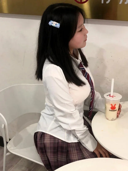 White Shirts Women Slim Sexy Girls All-match Preppy Style Long Sleeve Tops Casual Fashion Girls Classic Camisa Feminine