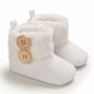 2025 Baby Autumn Winter Boots Baby Girl Boys Winter Warm Shoes Solid Fashion Toddler Fuzzy Balls First Walkers Kid Shoes 0-18M