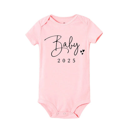 Baby Announcement Coming Soon 2025 Newborn Baby Romper Summer Boys Girls Bodysuit Body Pregnancy Reveal Clothes Toddler Jumpsuit