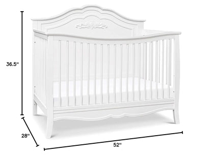 Fiona 4-in-1 Convertible Crib in White Convertible, Adjustable