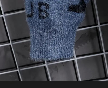 2025 Autumn Winter Men's Sweater Korean Fashion Men Clothing English Elements Sweater Men Casual Pullover O-Neck Sweaters Men