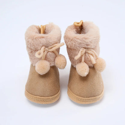 Newborn Toddler Warm Boots Winter First Walkers baby Girls Boys Shoes Soft Sole Fur Snow Booties Kids Snow Boots for 0-18M Bebe