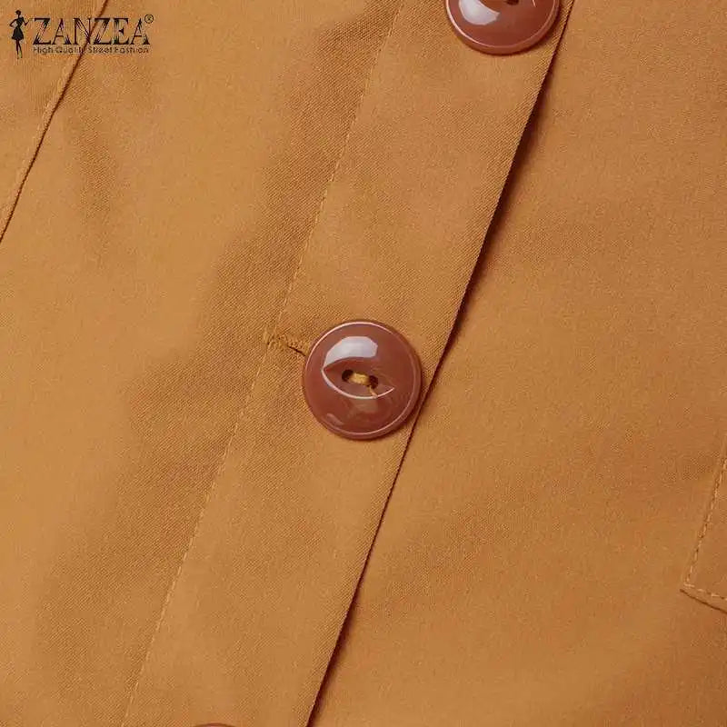ZANZEA Cargo Skirts Elegant Women Evangelical Faldas  Mujer Office Lady High Waist Saias Summer 2025 Casual Buttons Up Jupes
