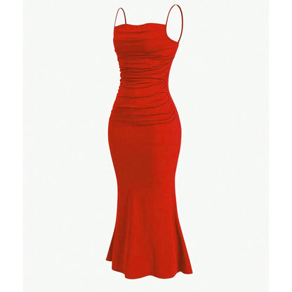 Mia Muse All Seasons Women's Dresses Elegant Party Fitting Slim Spaghetti Strap Mermaid Hem Maxi Fashion Party Dresses