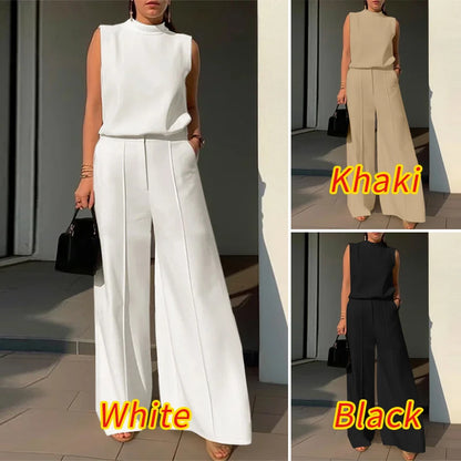 Elegant Chic Women 2-Pieces Sets ZANZEA Woman 2026 Trouser Suits Fashion 2pcs Outfits Tank Top and Wide Leg Pant Suits Oversize
