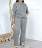Women Sport Two Piece Outfit Winter Casual 2 Piece Set Hoodies Tops Wide Leg Pants Set Women Tracksuit