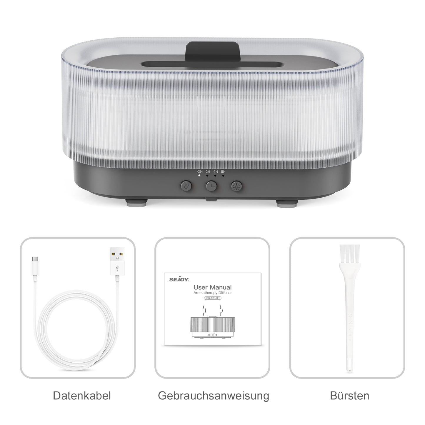 Sejoy Humidifier 300ml 6 Colors Mood Simulation Flame Light Aromatherapy Diffuser Super Quiet Auto Shut-Off Bedrooms Offices Liv