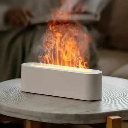 Simulated Flame Aroma Diffuser With Colorful Atmosphere Light, 150ml Tank Capacity, USB Powered, 3D Fire Effect Humidifier For Home, Bedroom, Office, Push Button Control, 10-20m2 Coverage, 3 Speed Timing Settings, Atomization