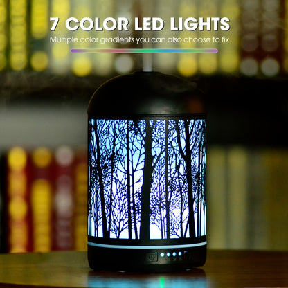 8.45oz Essential Oil Aromatherapy Diffuser for Home Bedroom Office Metal Hollow Decorative Room Ultrasonic Air Scent Mist Aroma Diffuser