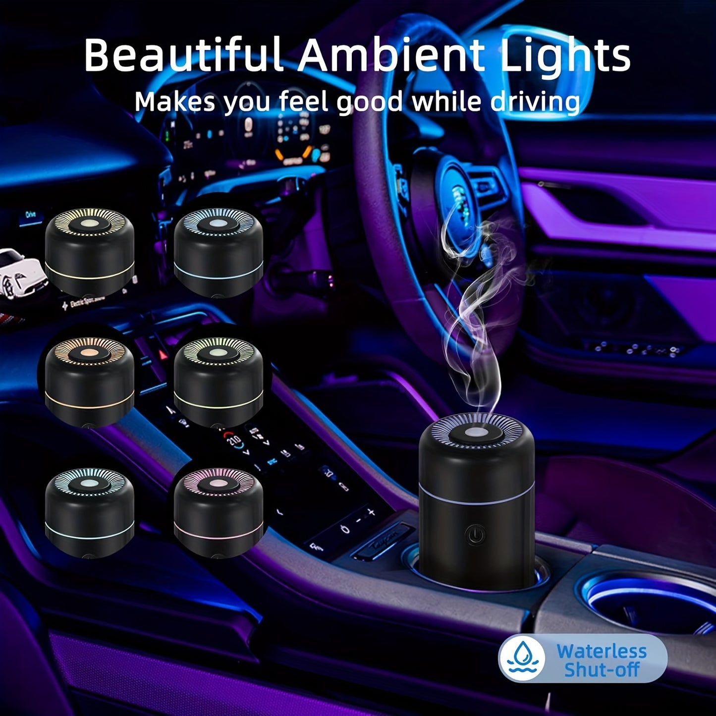 1pc Car Aroma Diffuser - Advanced Humidifying Technology, Efficient Aroma Essential Oil Diffusion, Convenient USB Powered, Soothing Cool Mist Output, Compact and Space-Saving Mini Design, Portable and Travel-Friendly - Perfec