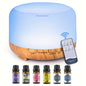 500ML Auto Shut Off Aroma Diffuser With 6 Bottle 10ML Essential Oil Set, Oil Set For Home Office Bedroom